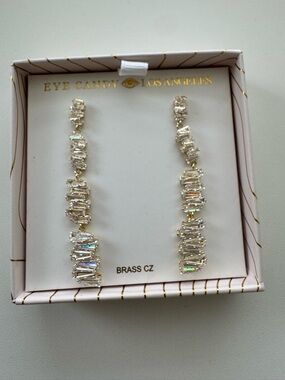 Eye Candy Stacked Baguette Drop Earrings